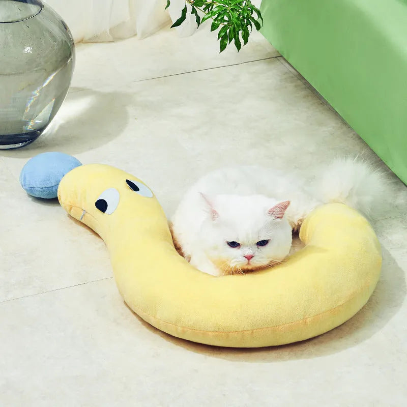 Rectangular blue pet cushion measuring 62cm by 39cm for dogs and cats