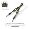 Braided rope and cowhide leather crossbody shoulder strap with alloy buckle, showing colour style options.