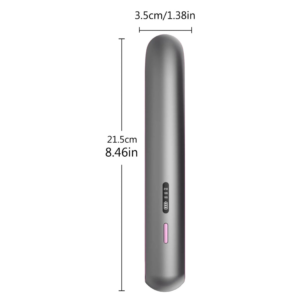 Moon shadow grey wireless hair straightener with temperature control dial