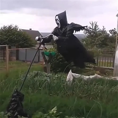 Halloween skull screaming scarecrow decoration, plastic skull prop, 70 x 40cm, for home and garden