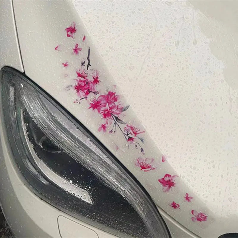 Cherry blossom flower pattern car sticker in PVC vinyl material showing two size options