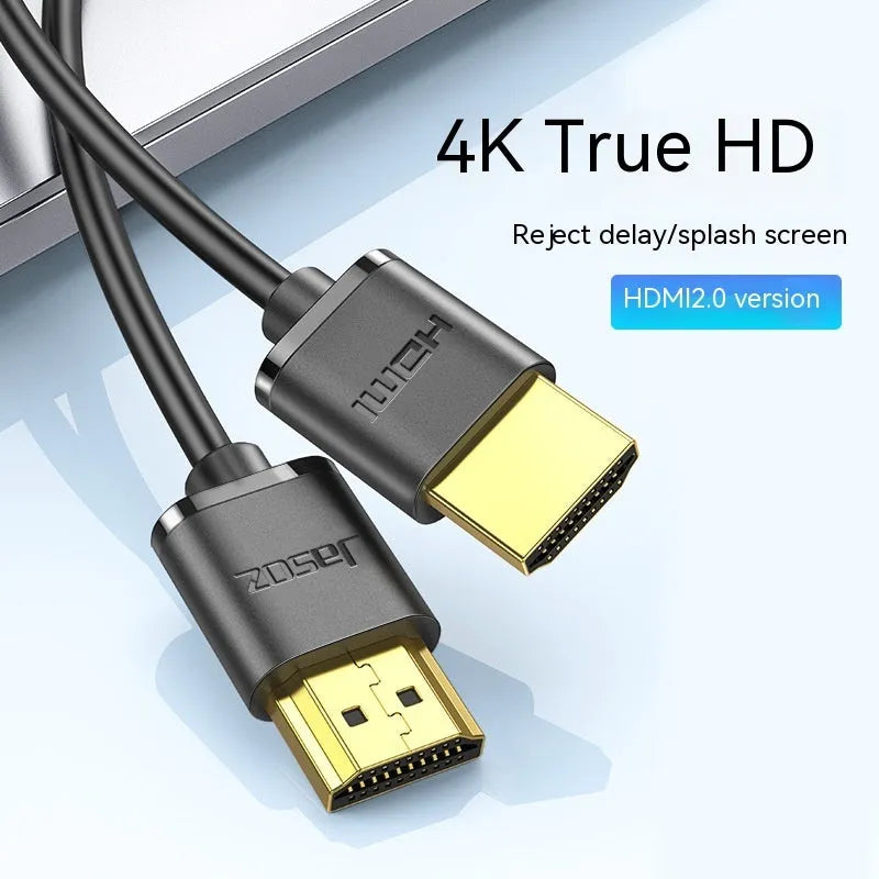 Gold-plated HDMI cable with flexible thin design for computer monitor and set-top box connections