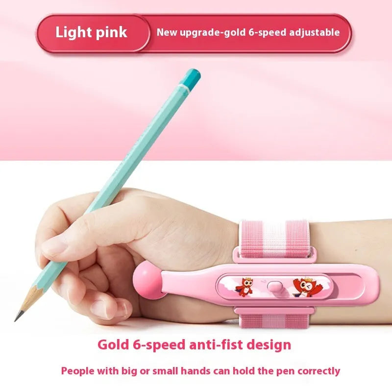 Blue and pink anti-hook pen holder corrector for writing posture training