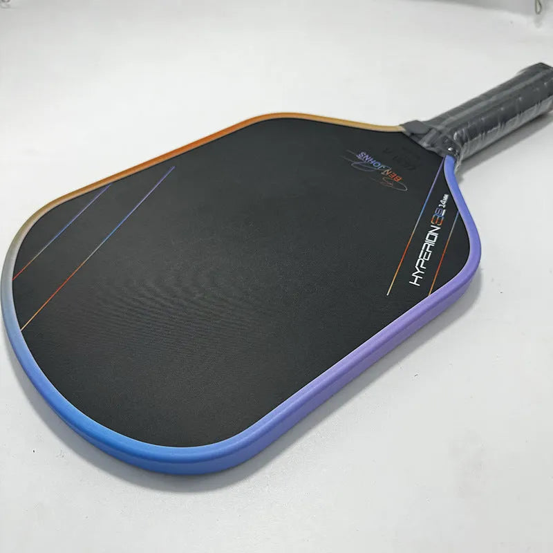 Aurora Hyperion 3s pickleball paddle with matte carbon fibre finish showing 418mm length and 190mm width
