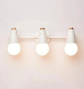 Modern minimalist Macaron iron LED wall lamp for bedroom in black or grey or white, 2 or 3 heads, 220V