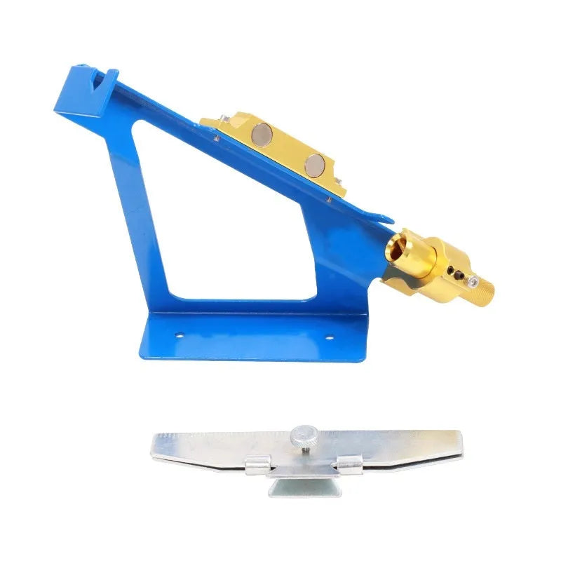 SPG stainless steel fletching jig in blue or silver for arrow bonding and DIY fletching.