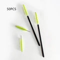 Rigui 50pcs plastic eyelash brush set in black, pink, red, blue, white, yellow and purple