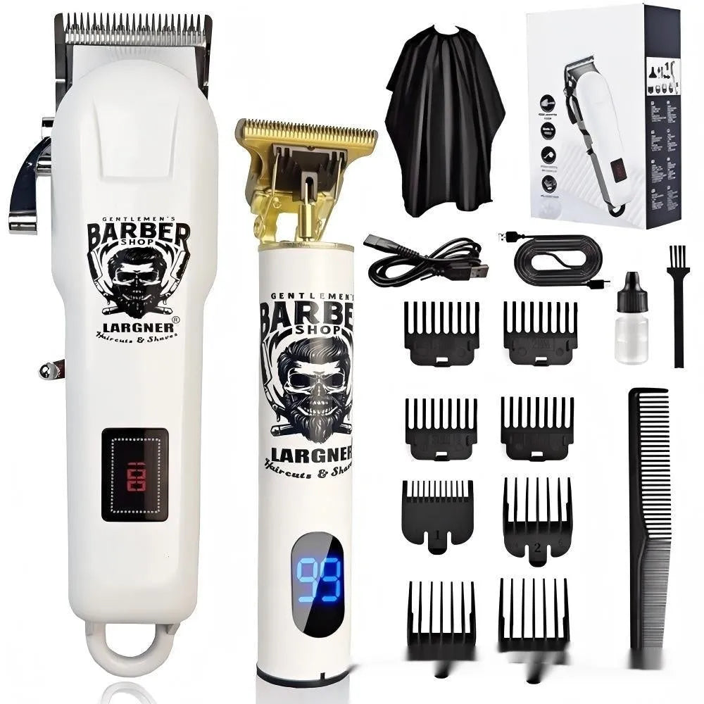 Rechargeable hair clipper with stainless steel cutter heads and USB charging port