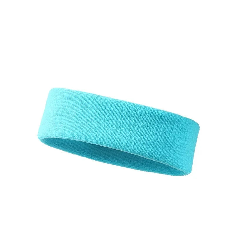 Sports anti sweat headband in widening elastic design, polyester spandex material