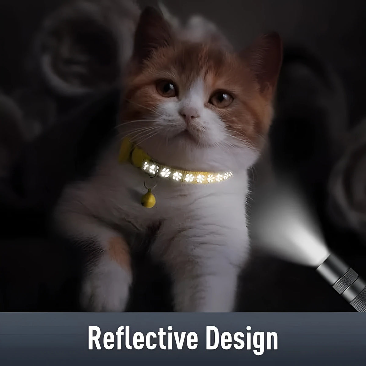Reflective denim anti-lost pet collar for cats and dogs in black, pink, yellow, and five more colours