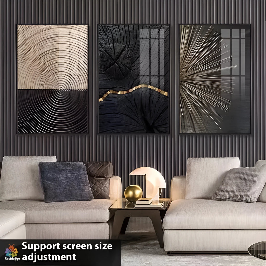Modern minimalist abstract canvas painting with aluminium alloy frame, available in 50x70cm and 60x80cm sizes.