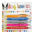 Automatic push action pen with replaceable colour refills in Cats or Dogs design, 10cm x 18cm storage bag