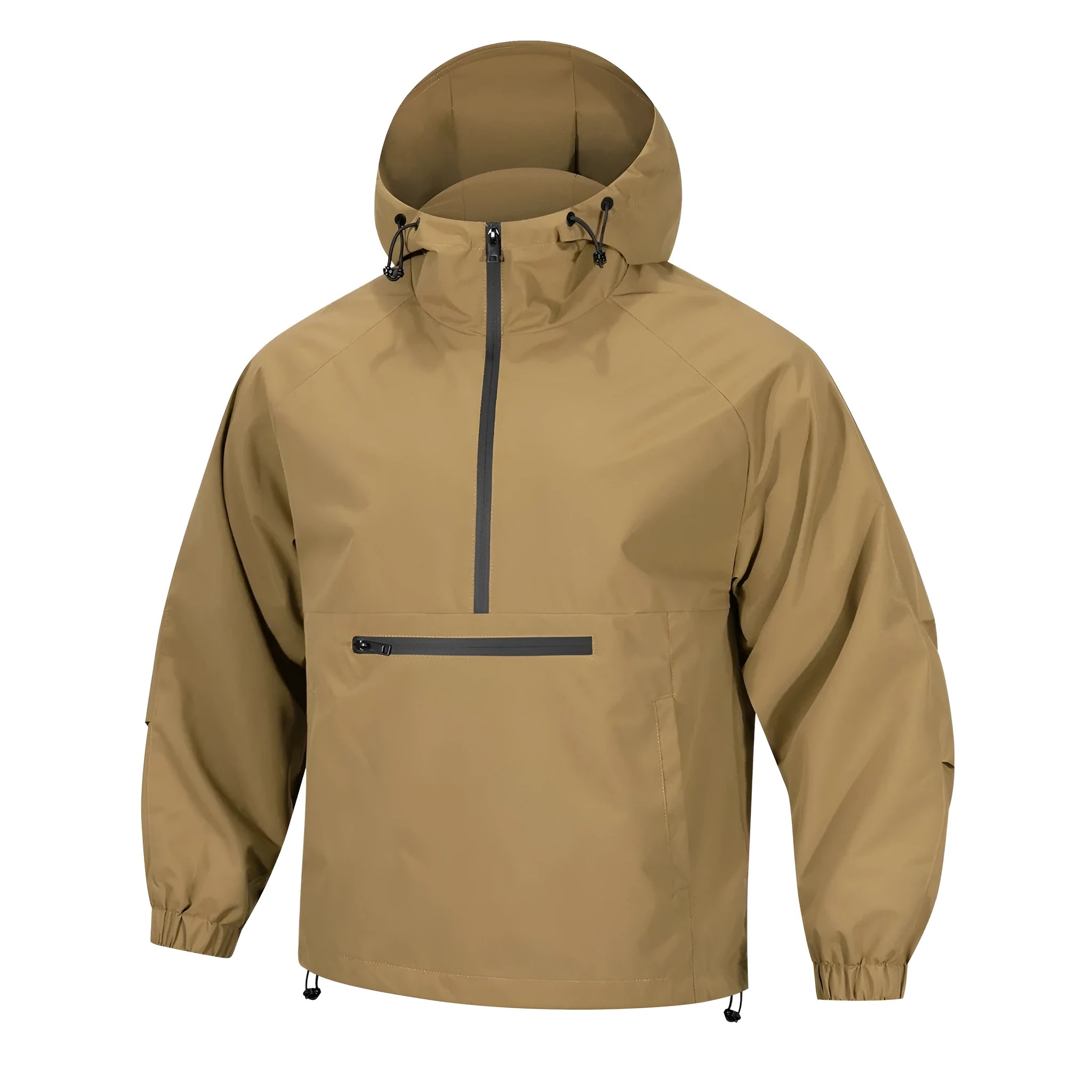 Men's loose Korean-style half-zip hooded sweater jacket in rabbit fur corduroy fabric