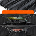 Retractable car sunshade curtain in thick opaque cloth with roller shutter mechanism
