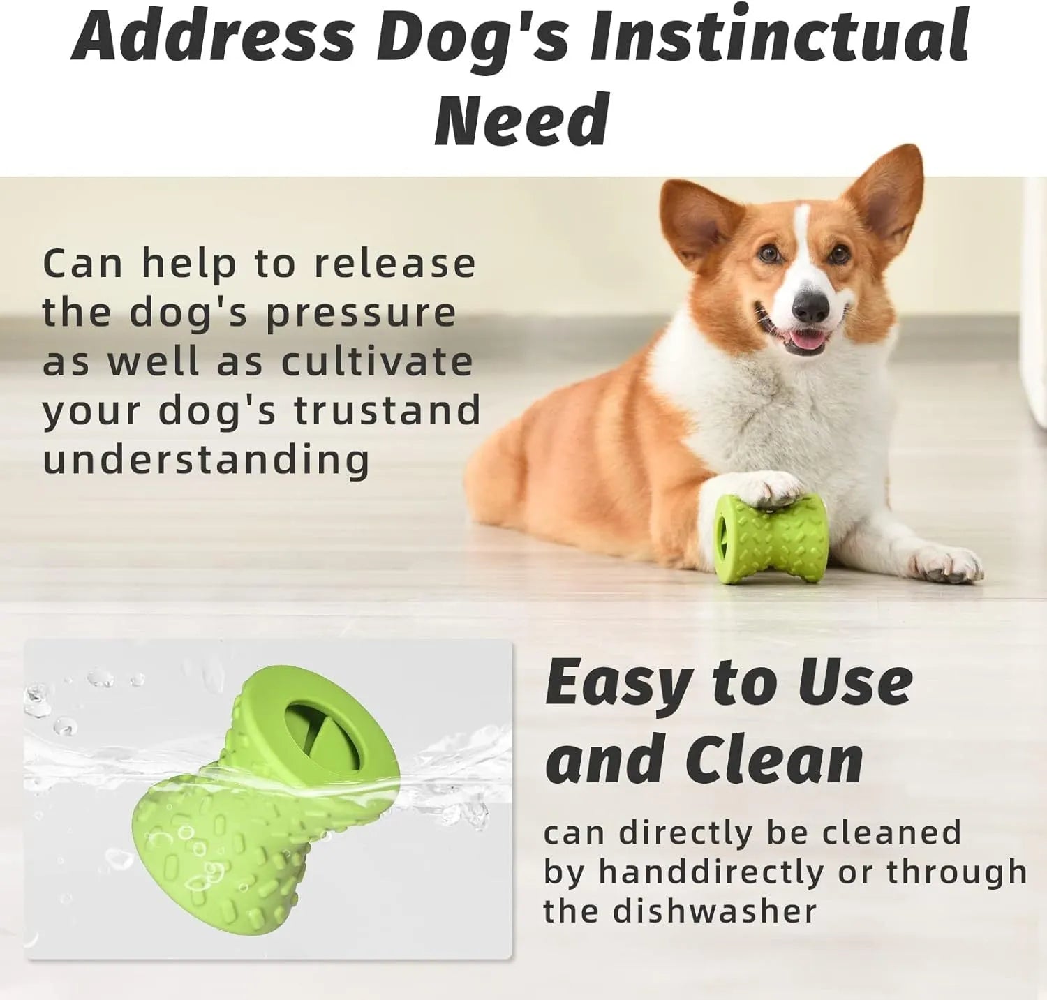 Natural rubber treat dispensing dog toy for aggressive chewers in blue, green and purple