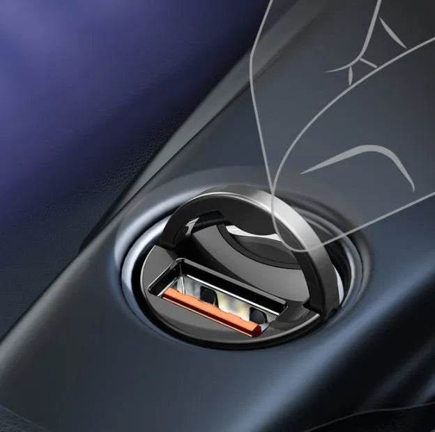 Baseus electro-optical grey 30W PPS car charger with 1-metre USB cable
