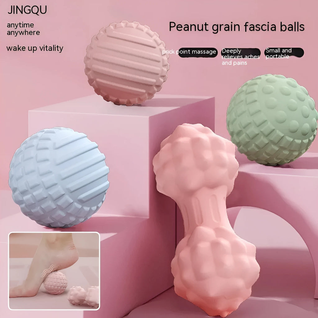 TPR foot massage ball in blue colour showing 6cm diameter size for acupressure and fitness use