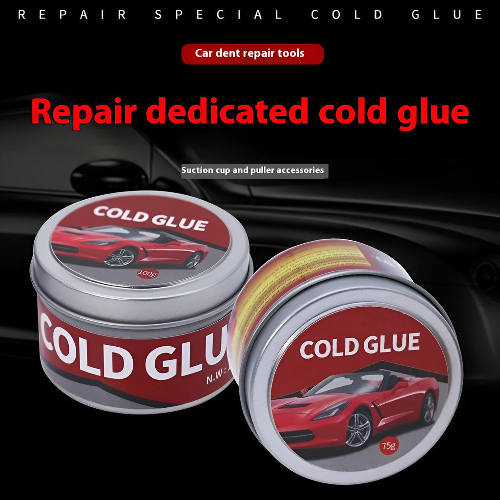 Automobile depression repair cold glue container for car bodywork in 75g and 100g sizes
