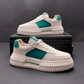 Casual sports shoes with cloth upper in white green and white black colour options