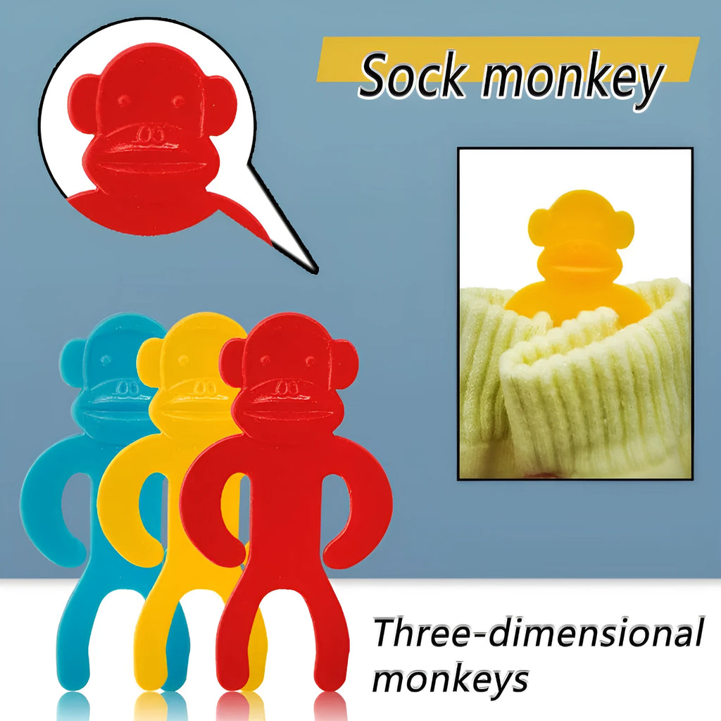 Plastic socks clips in blue, yellow and red colours for machine wash anti-winding storage