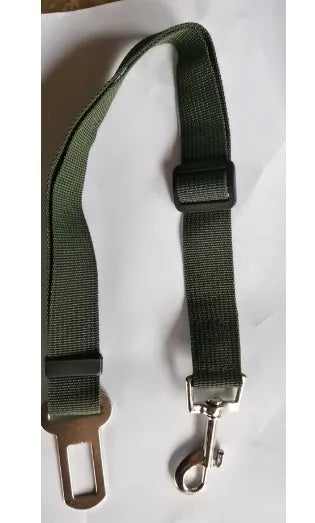 Adjustable dog car safety seat belt restraint in orange, 2.5cm width