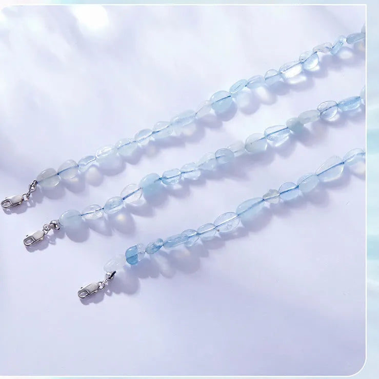 Blue crystal bracelet for women in silver with geometric ring shape, electroplated finish and BSB223 colour