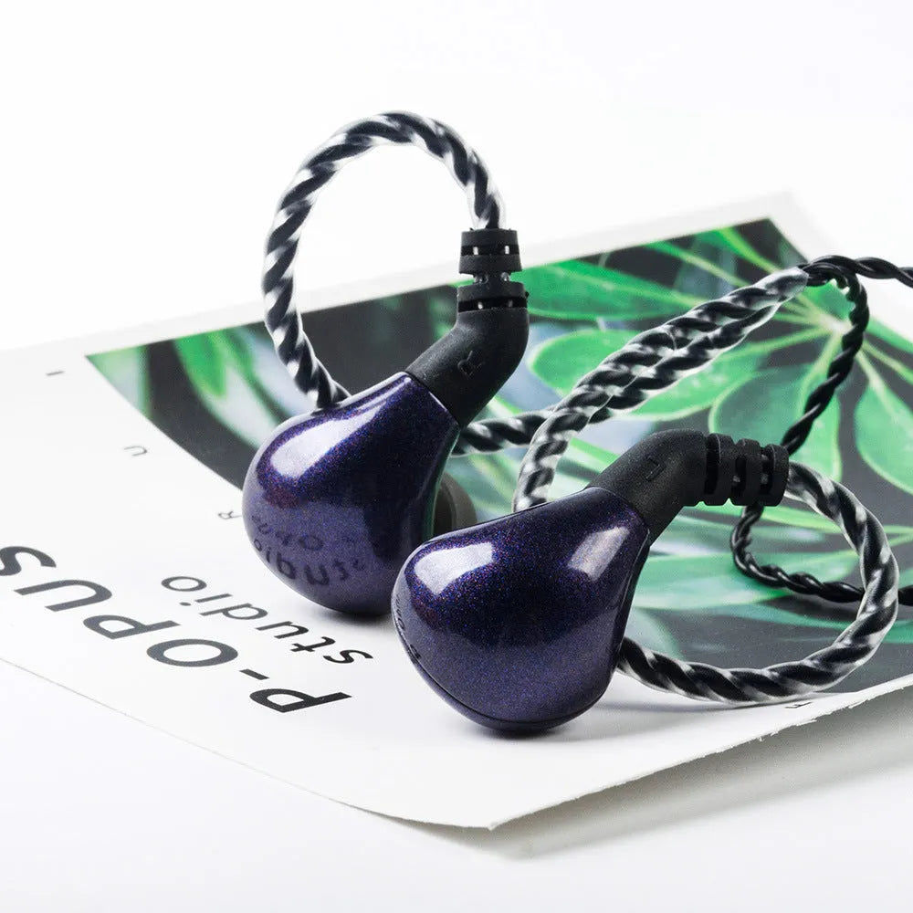 Chameleon ear-hook sports HIFI in-ear headset with 3.5mm plug, 1.2m copper wire cable, blue purple