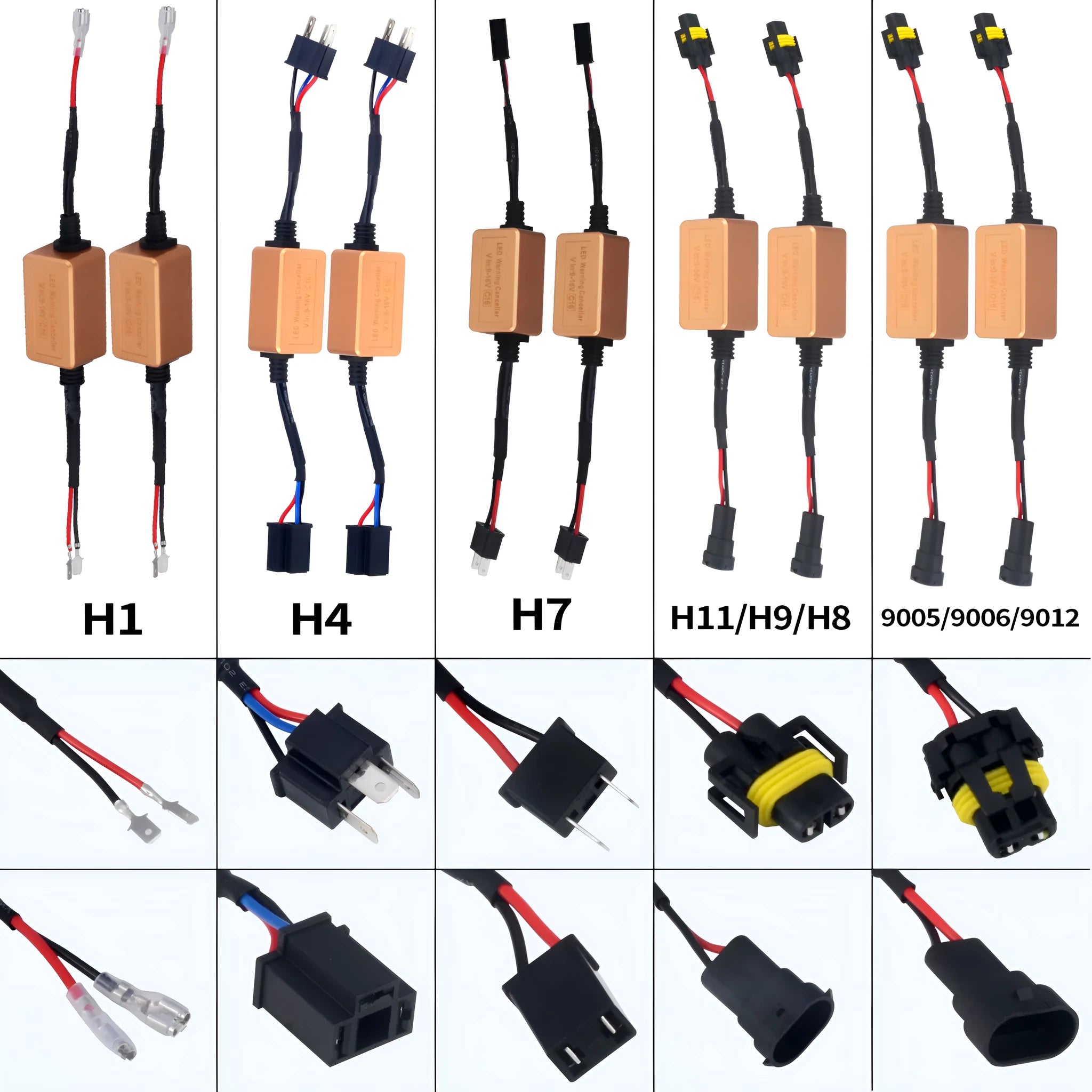 Black alloy LED car headlight Canbus decoder for H4 H7 H11 compatibility