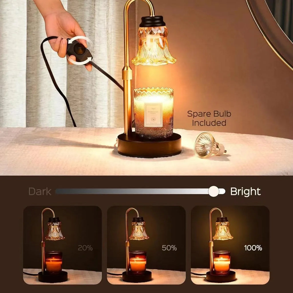 30.5cm tall lifting aromatherapy wax melting lamp with bamboo lamp holder