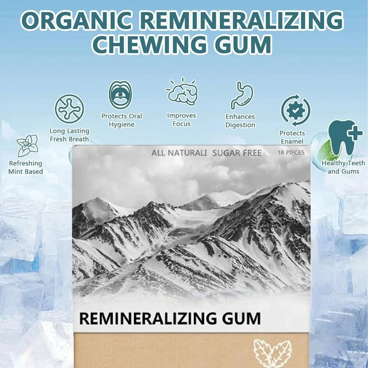 Frankincense mint supplement box showing 18 vegan capsules inside