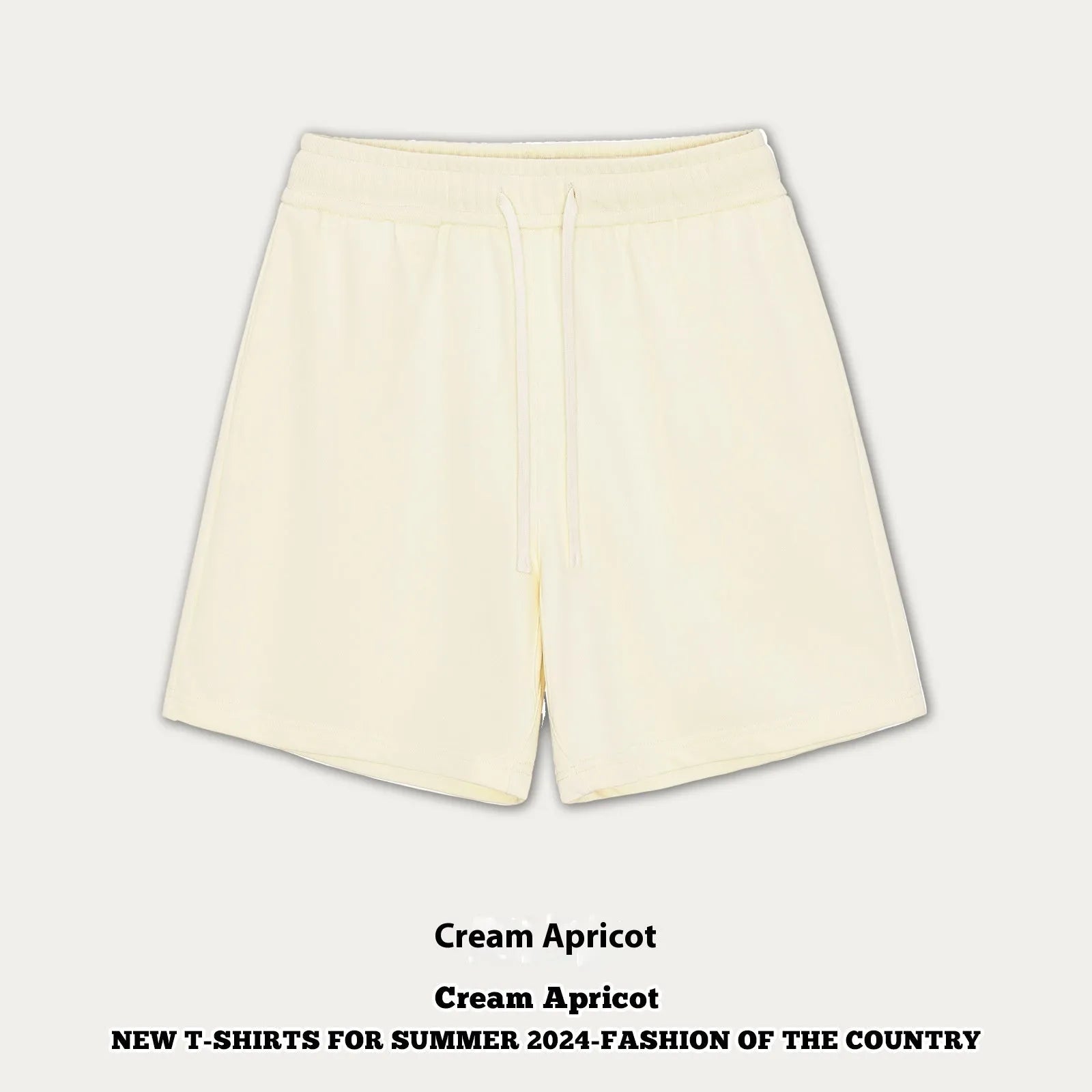 Children's loose fit cotton denim shorts in charcoal grey, cream apricot, khaki, grey green, and black colours