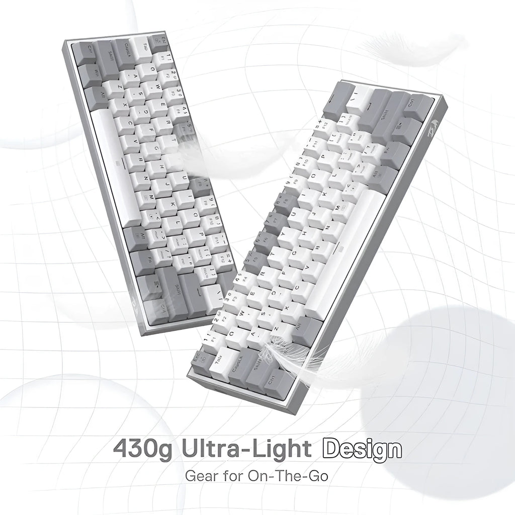 White pink K617 wired mechanical keyboard with RGB backlighting and dual-shot keycaps