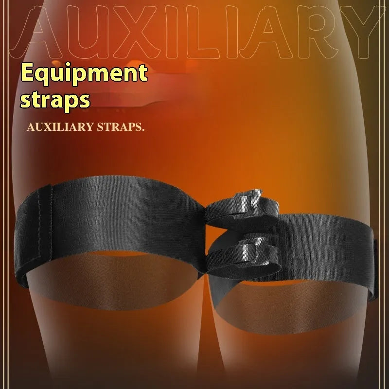 Black knitted adult strap with appliance attachment for discreet home use