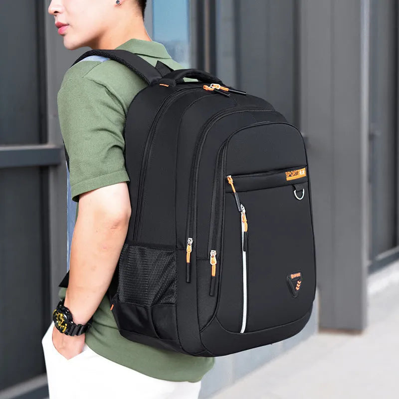 Men's Oxford cloth school backpack with air pillow belt system in multiple colours