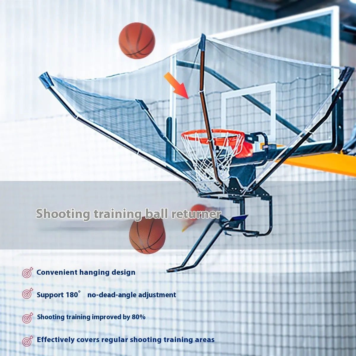 Automatic basketball training return machine with cowhide surface and iron frame for shooting practice