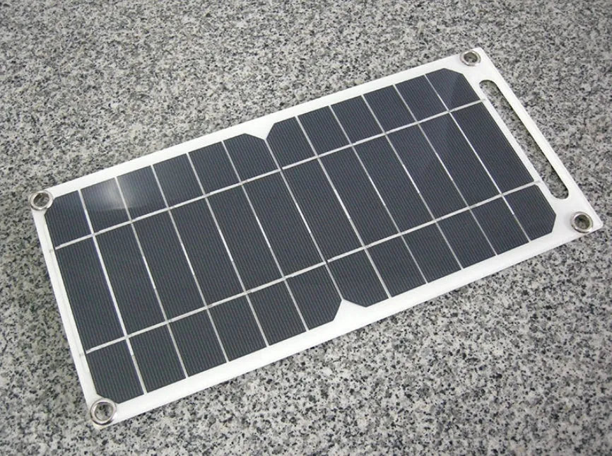 Semi-flexible monocrystalline solar panel 5V 6W with PET packaging and integrated voltage regulator