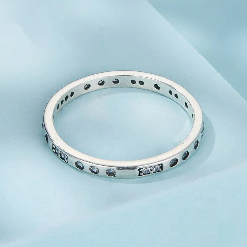 Silver oxidised black alloy 'I Love You' fashion ring for women on a plain background.