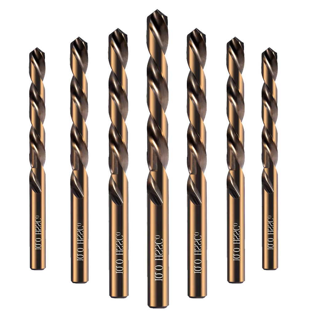 Stainless steel straight shank drill bits in sizes 1mm to 10mm for metal, iron and aluminium