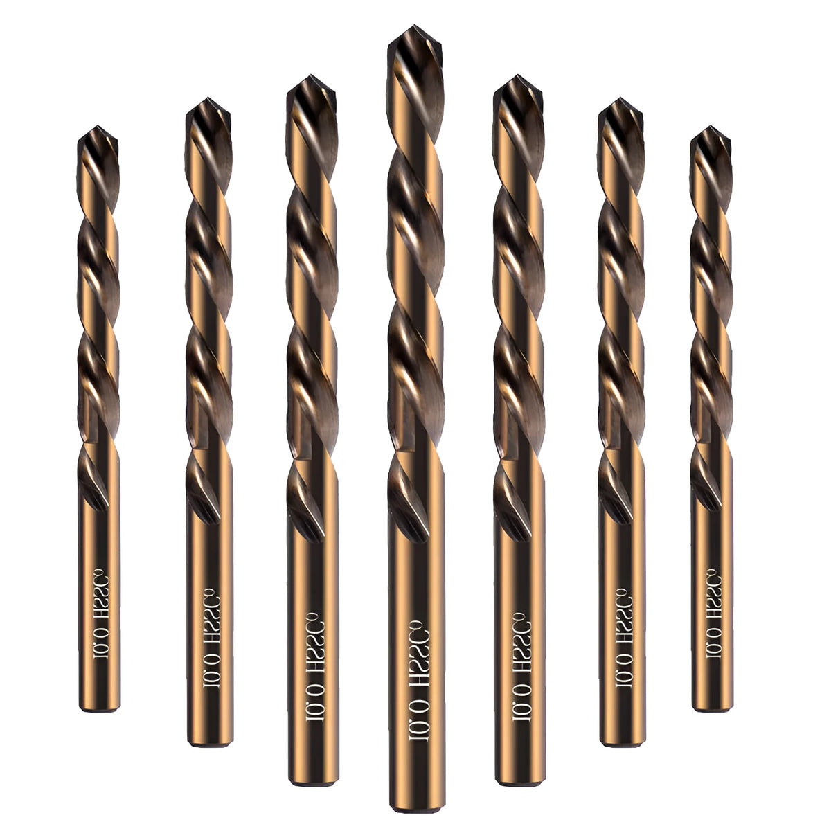 Stainless steel straight shank drill bits in sizes 1mm to 10mm for metal, iron and aluminium