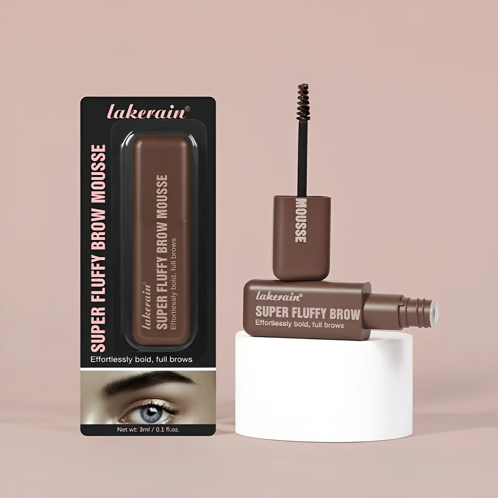 Eyebrow cream mousse tube with six colour shade options for eyebrow shaping