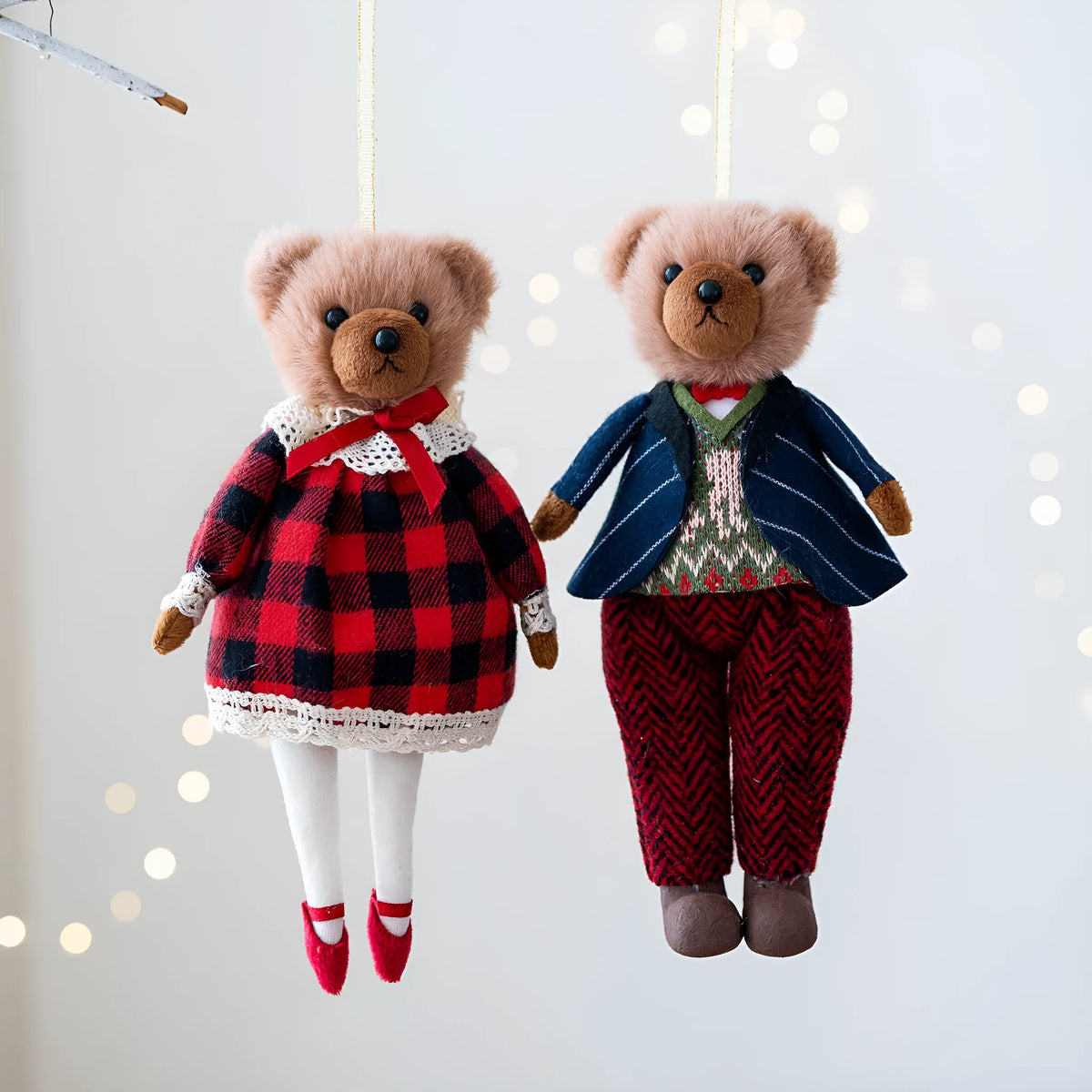 Cloth couple plush bear doll set in princess and gentleman bear cartoon styles