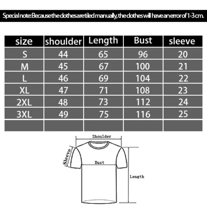 Men's black t-shirt with all-over 3D digital printed cartoon pattern, loose fit design with short sleeves