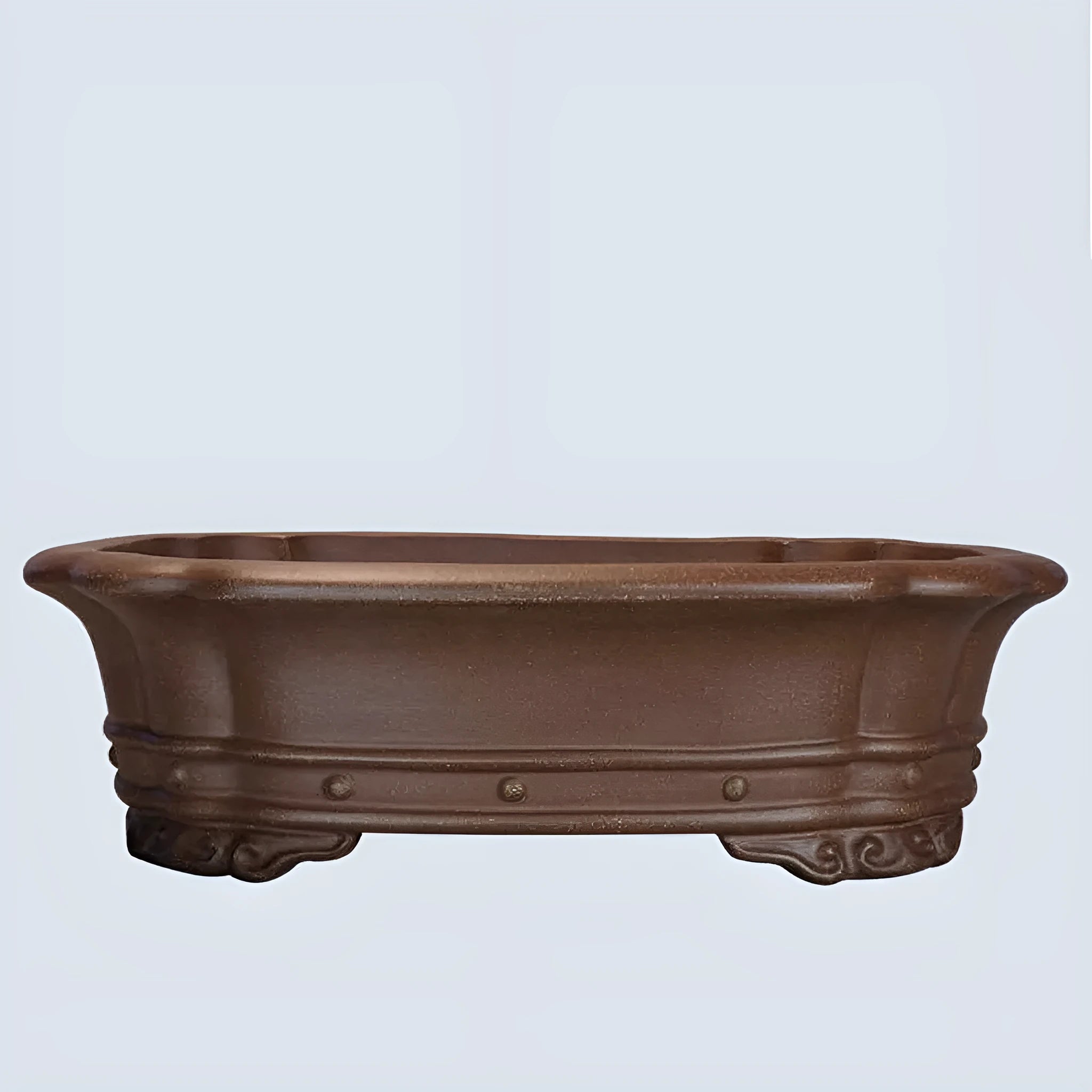 Purple sand handmade rectangular begonia flower pot with antique design