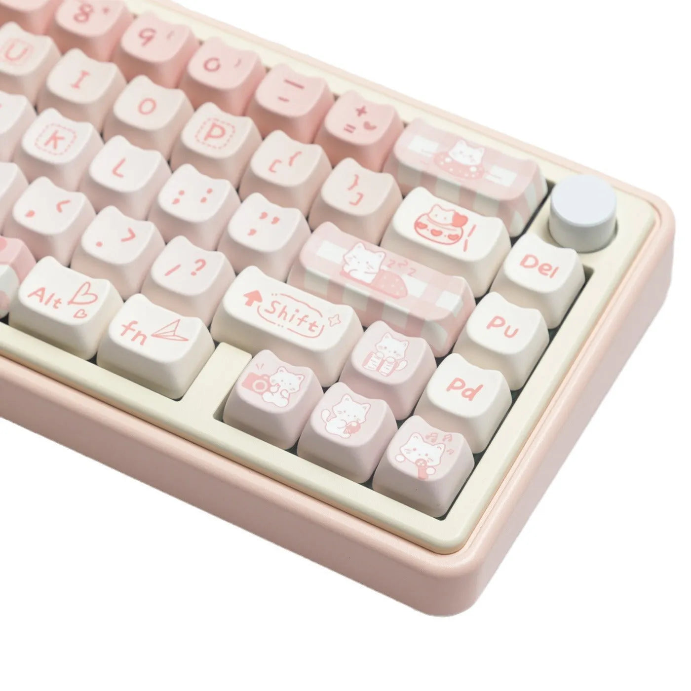 Full set of PBT sublimation key caps for mechanical keyboards showing 26mm keycap size