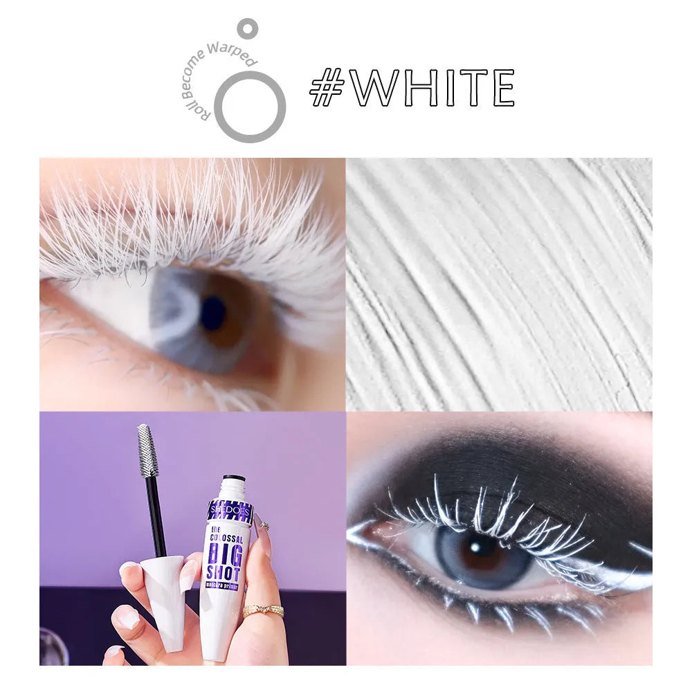 White waterproof mascara with 10ML sweat-proof quick-drying formula for lash shaping