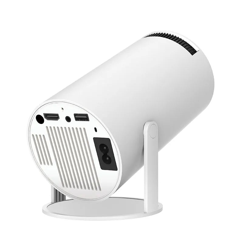 HY300PRO portable projector with 4K hard decoding, 720P native resolution, 160 ANSI lumens and 130-inch projection