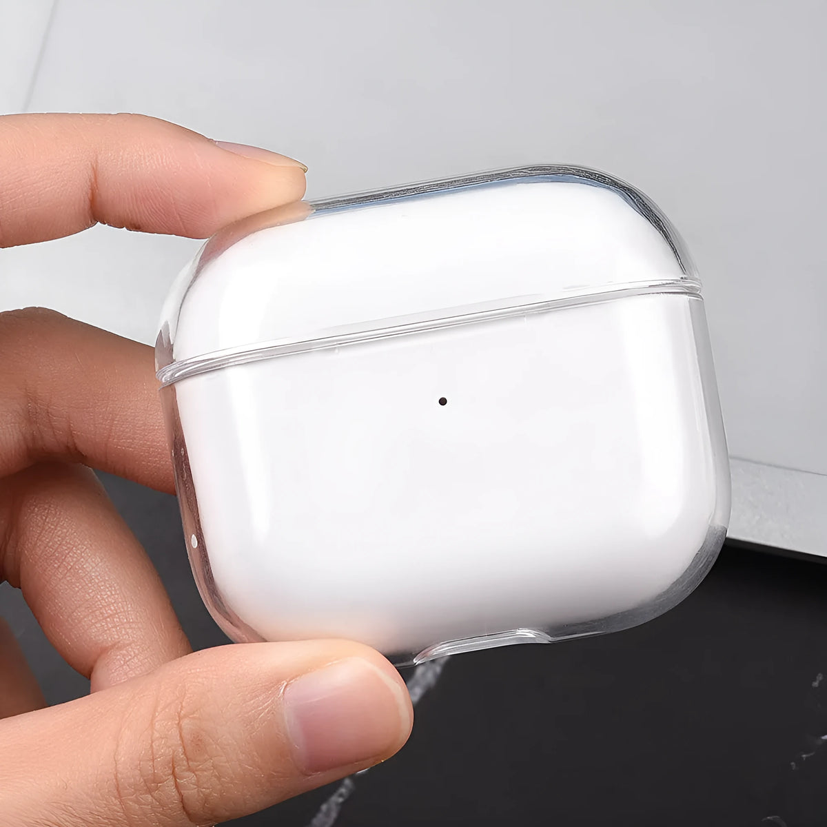 Transparent PC hard shell case for AirPods 1 2 3 Pro and Pro 2 charging box, 1.8mm thick, 48x56x24mm