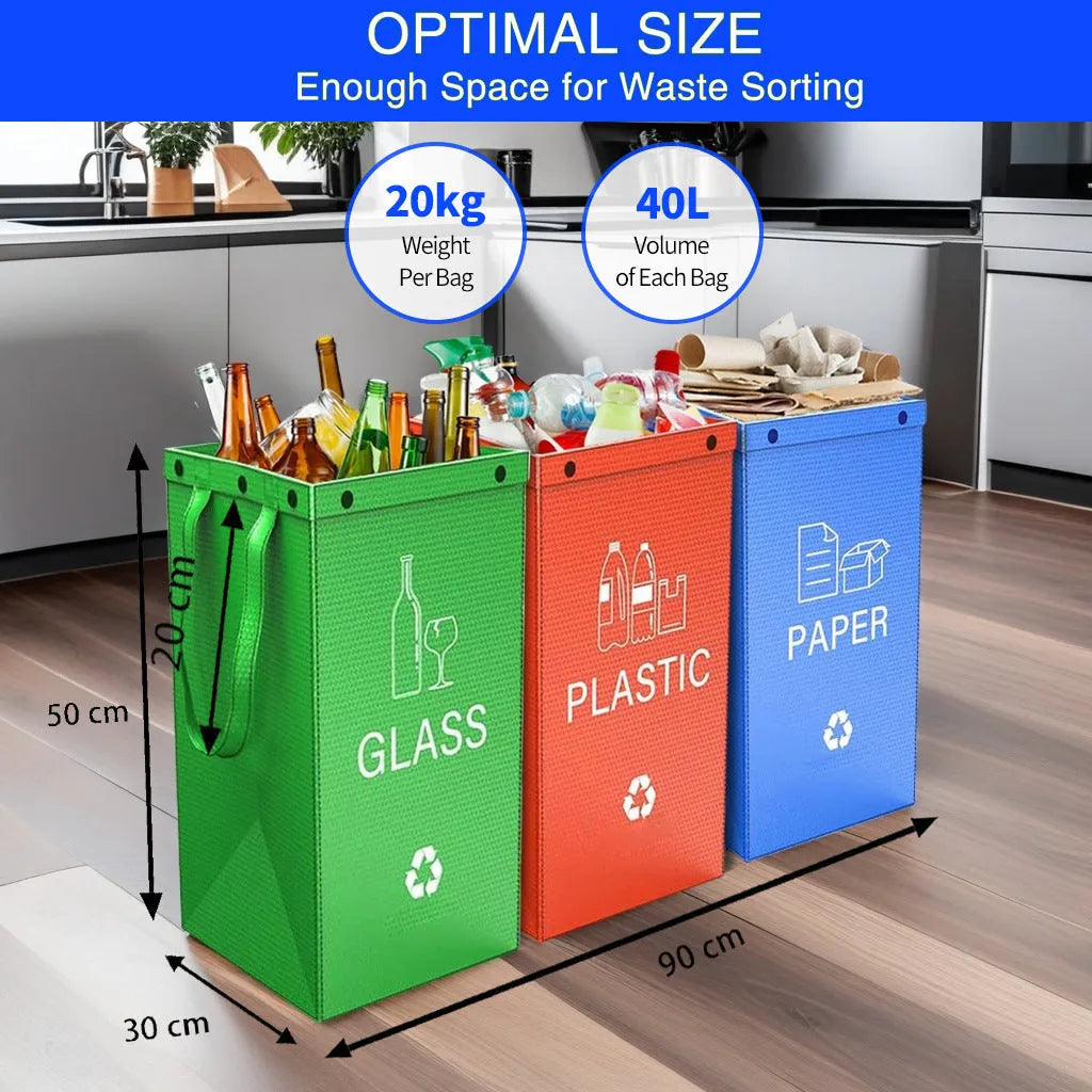 40L plastic garbage bag in assorted colours measuring 30cm wide by 50cm tall by 30cm deep