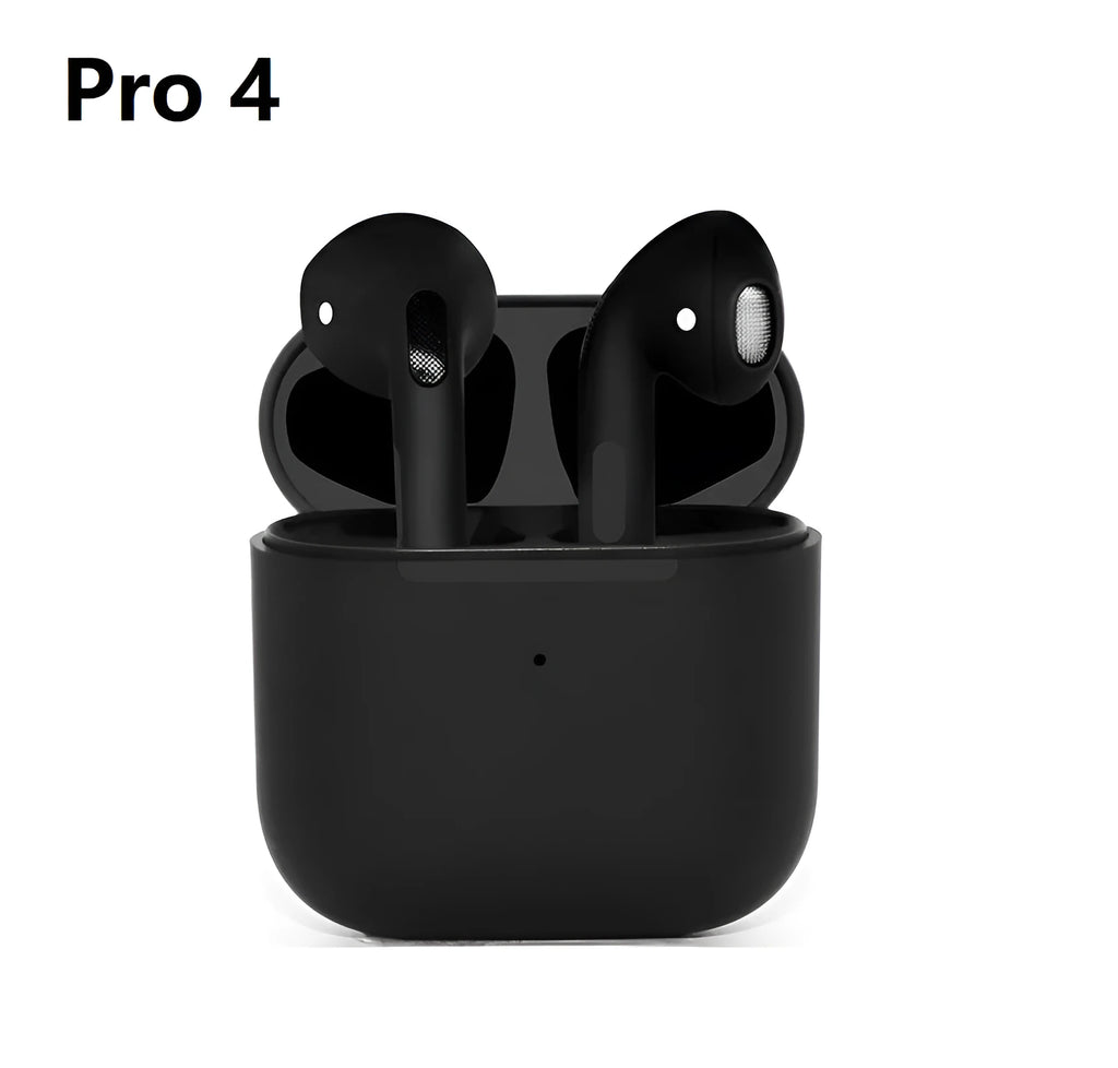 Pro4 White and Pro4 Black wireless in-ear sports Bluetooth headsets on a neutral background.