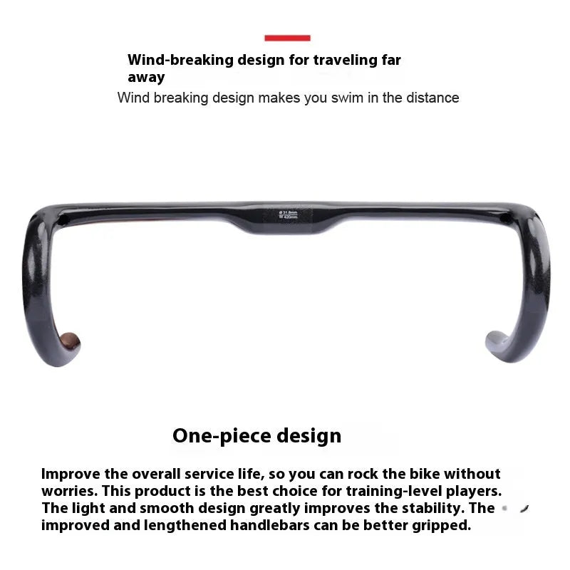 Carbon fibre road bicycle drop handlebar in black grey silver showing UD Matte and Bright finish options
